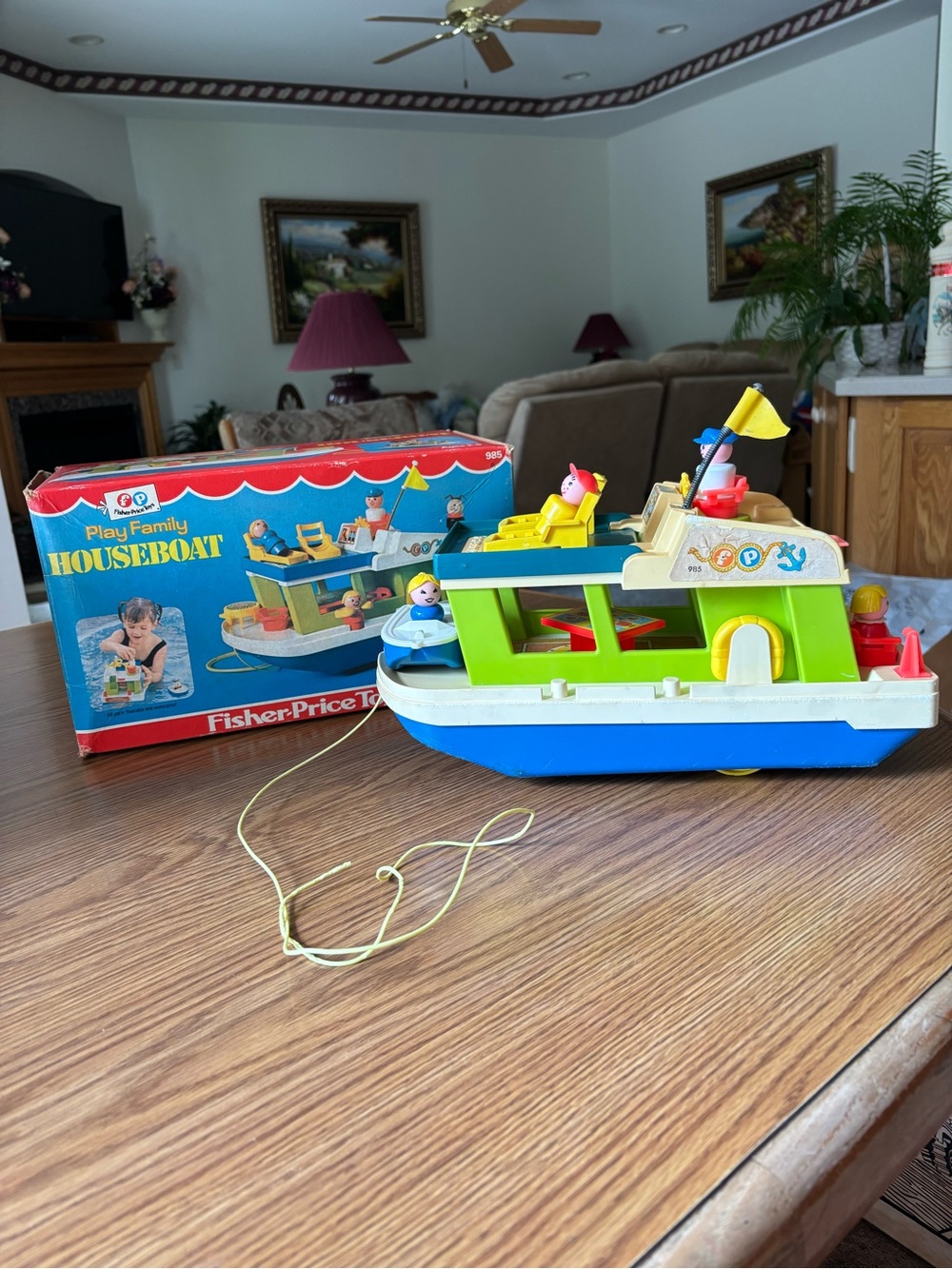Vintage 1972 Fisher-Price Play Family Houseboat Toy